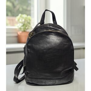 Harbour 2nd Black Genuine Leather Large Backpack Convertible Shoulder Bag Purse